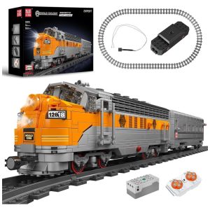 Kit de Construção trem MOC com 1541 Peças e Controle Remoto para Crianças e Adultos Mould King Cinza e Laranja