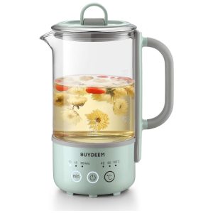 Chaleira Elétrica de Vidro 600 mL Aço Inoxidável 110v BUYDEEM K313 Verde