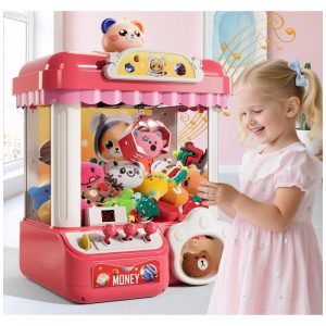 Mini Máquina de Garra Rosa BLmukce – Arcade Infantil com Música 36 Mini Brinquedos Doçuras e Diversão