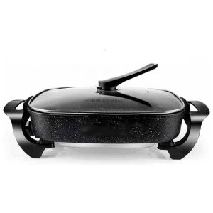 Churrasqueira Grill Elétrica até 8 Porções em Aço Inoxidável 110V 1600W HHWKSJ Preta
