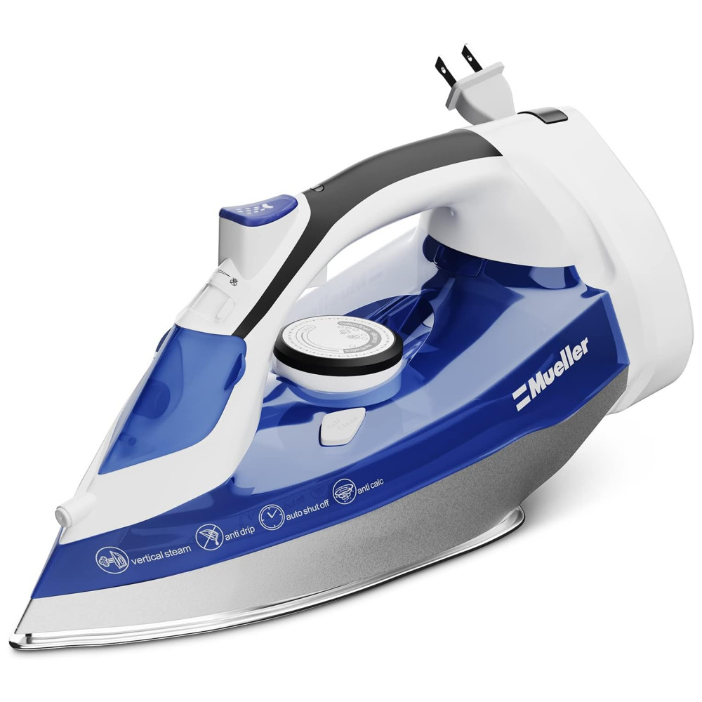 Ferro de Passar a Vapor com Desligamento Automático 1500W 110W MUELLER AUSTRIA MU 77XB Azul