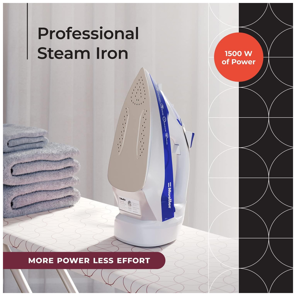 Ferro de Passar a Vapor com Desligamento Automático 1500W 110W MUELLER AUSTRIA MU 77XB Azul - Imagem 2