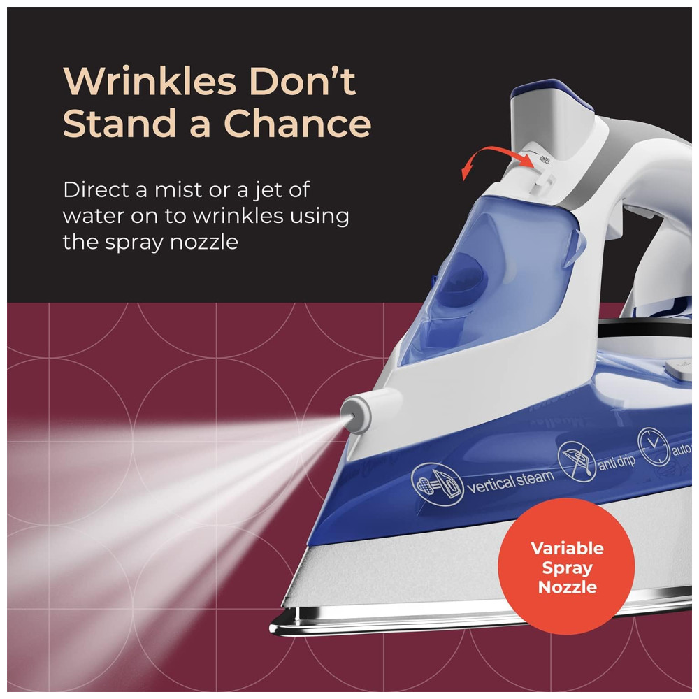 Ferro de Passar a Vapor com Desligamento Automático 1500W 110W MUELLER AUSTRIA MU 77XB Azul - Imagem 6