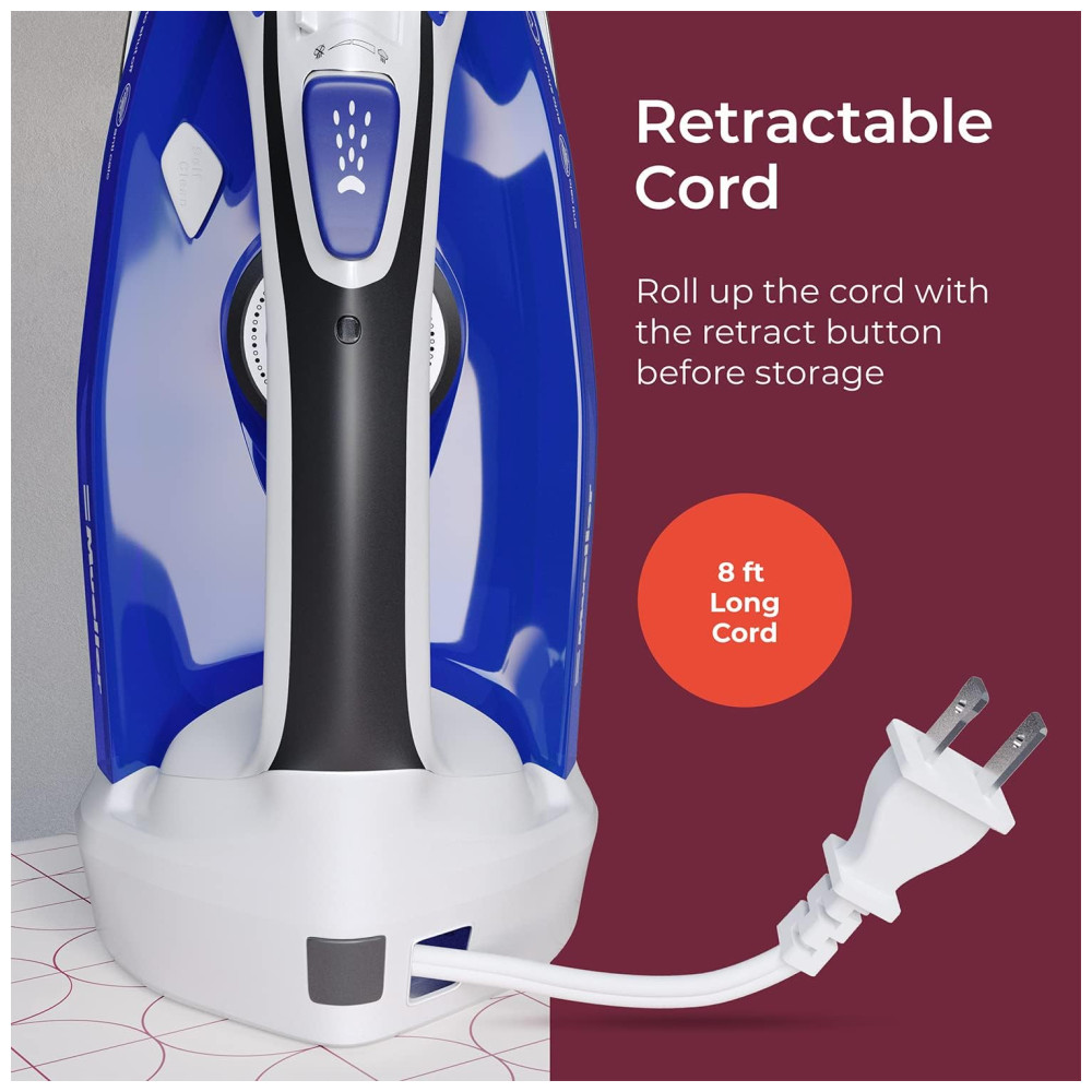 Ferro de Passar a Vapor com Desligamento Automático 1500W 110W MUELLER AUSTRIA MU 77XB Azul - Imagem 7