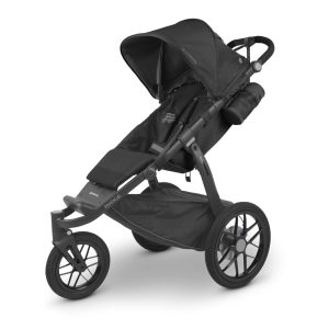 Carrinho de Bebê com Pneus Antifuro Ideal para Corridas Suporte para Garrafa e Freio de Mão UPPAbaby Ridge Preto
