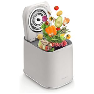 Composteira Elétrica de Cozinha 4L para Ambientes Internos e Externos Inodora Silenciosa Modo Automático e Ecológico 110V THINKWARE Branca