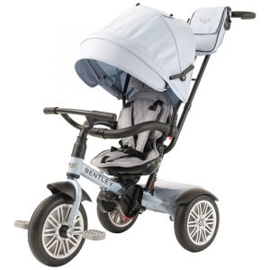 Triciclo Infantil 6 em 1 Oficialmente Projetado pela Bentley com Cobertura e Alça para os Pais POSH BABY KIDS Azul Claro