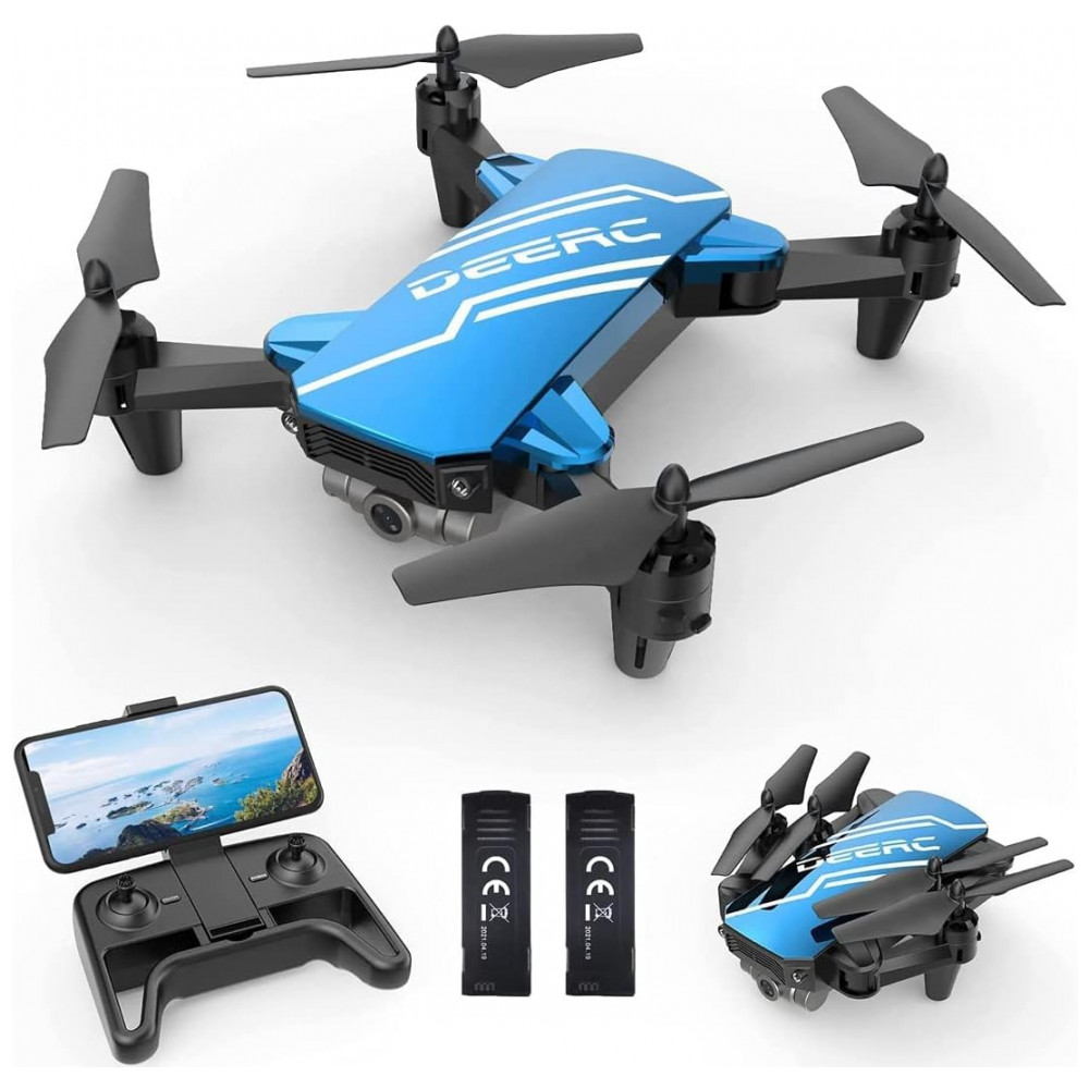 Drone DEERC D20 Mini com Câmera HD para Crianças Brinquedo de Controle Remoto para Meninos e Meninas com Controle por Voz Selfie por Gestos Altitud