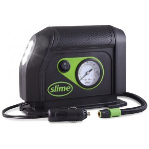 Compressor de Ar com Fio Portátil 100 PSI com Medidor Analógico e Luz LED 12V Slime 40050 Preto