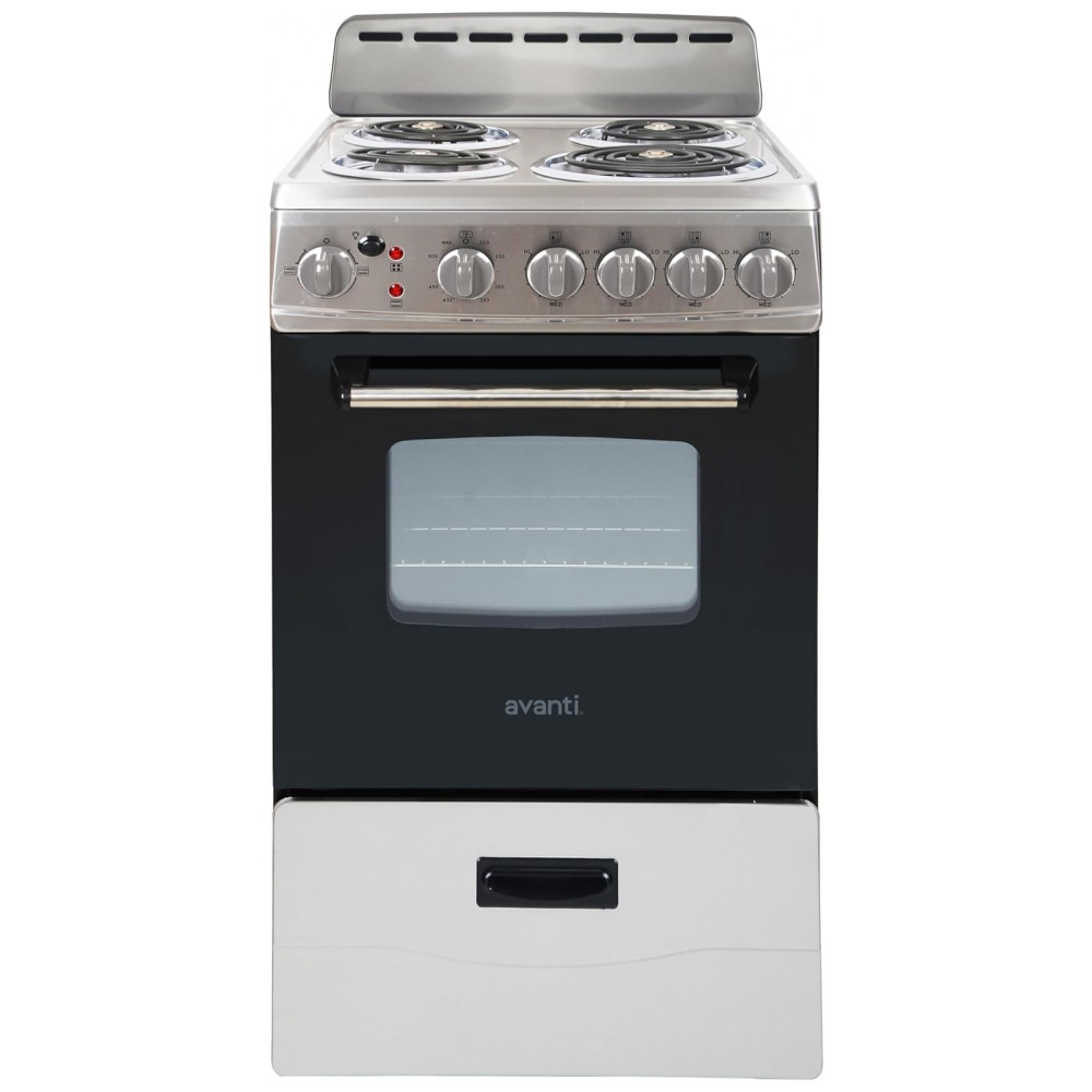 Forno e Fogão Elétrico Avanti ERU200P3S Compacto 4 Queimadores Porta de Vidro Gaveta de Armazenamento e Assadeira para Apartamento