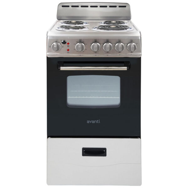 Forno e Fogão Elétrico Avanti ERU200P3S Compacto, 4 Queimadores, Porta de Vidro, Gaveta de Armazenamento e Assadeira para Apartamento
