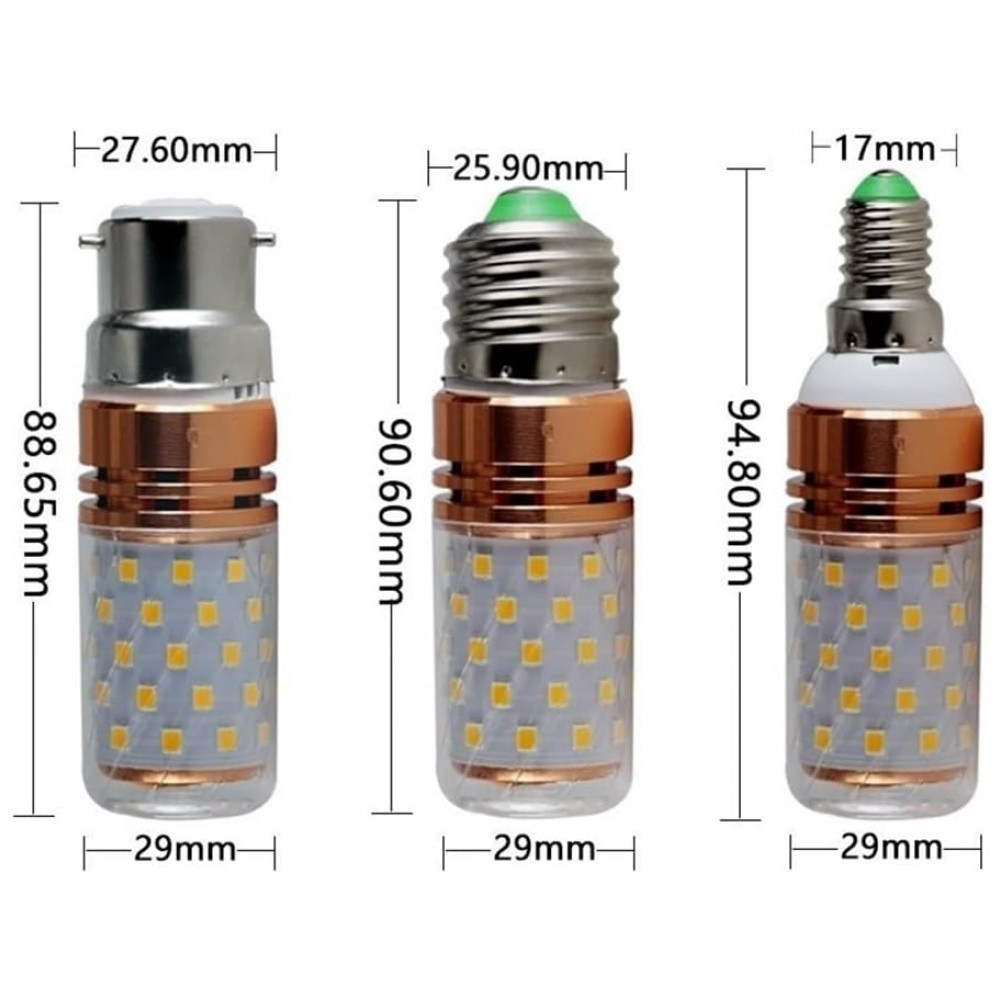 Lâmpadas LED Fengyan 12W, 2 unidades, base E27, compatíveis com DC 12V, 24V, 36V, 48V e 60V, luz quente, ideais para iluminação decorativa ,Generic - Imagem 4