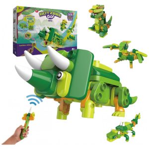 Kit de Construção 4 Dinossauros com Controle Remoto BOTZEES Verde
