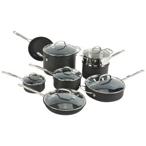 Conjunto de Panelas e Frigideira Antiaderente em Aço Anodizado 14 Peças Cuisinart 66 14N
