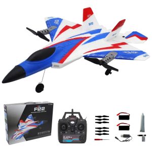 Jato de Controle Remoto com Duas Baterias Recarregáveis para Adultos ou Crianças Leopmase F22 Azul