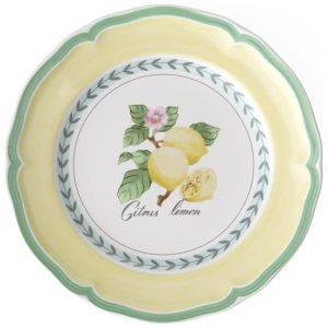 Prato para Salada de 20 cm Elegância e Praticidade em Sua Mesa com Formato Redondo e Material de Porcelana Villeroy Boch Amarelo Verde e Branco