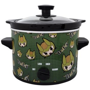 Panela Elétrica Multifuncional 18L com Tema Marvel Loki e Tigela de Inserção de Cerâmica Removível 110V 120W Uncanny Brands Verde