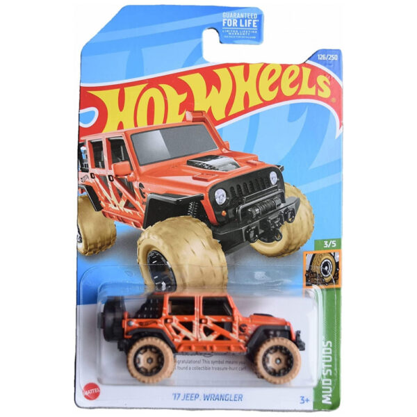 Carrinho Hot Wheels Jeeps Wrangler, Mud Studs 34, Treasure Hunt