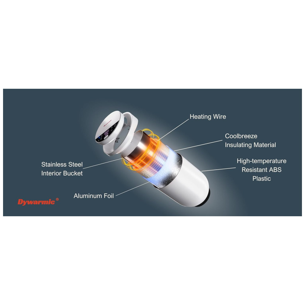 Aquecedor de Toalhas Inteligente Tecnologia de Isolamento Coolbreeze Controle de Voz com Alexa e Google Assistente Acabamento Fosco 20LDywarmic - Imagem 3