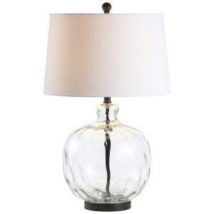 Abajur Luminária de Mesa Estilo Country Rústico com 67 cm de Altura para Quarto Sala de Estar e Escritório 110V 100W JONATHAN Y Transparente e Preto