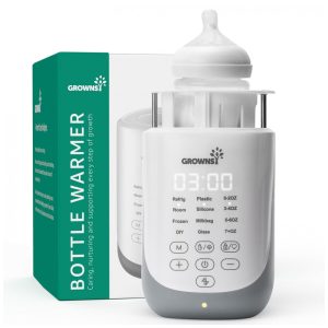 Aquecedor de Mamadeira GROWNSY com Recurso Inovador de Elevação Automática 10 em 1 Rápido Aquecedor de Mamadeira com Luz Noturna Preserva Nutrientes