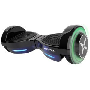Hover-1 Dash Scooter Auto Equilibrante Velocidade Máxima 5 mph Motores Duplos 75W Pneus 63” Alcance 3 Milhas Luzes LED
