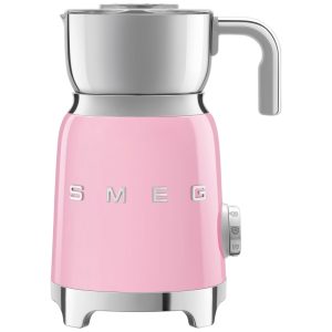 Espumador de Leite SMEG Retro 50s Style com 2 Discos 6 Programas Pré-Definidos de Espumar Leite Quente ou Frio e Aquecimento por Indução Rosa