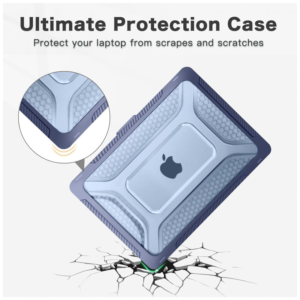 MOSISO 16" Capa Rigida com Bumper Antichoque, Suporte Dobrável e Proteção de Teclado para MacBook Pro 16, Azul Marinho - Imagem 3
