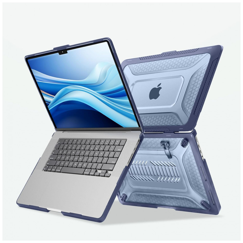 MOSISO 16" Capa Rigida com Bumper Antichoque, Suporte Dobrável e Proteção de Teclado para MacBook Pro 16, Azul Marinho - Imagem 5