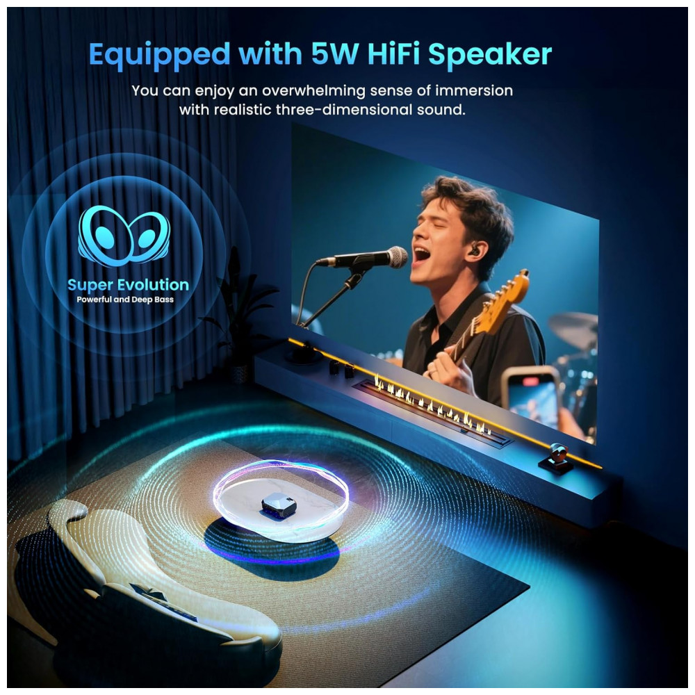 Projetor Inteligente de Alta Luminosidade YOWHICK Netflix Oficial com WiFi 6 e Bluetooth 5.3, Projetor de Filmes 4K,YOWHICK - Imagem 4