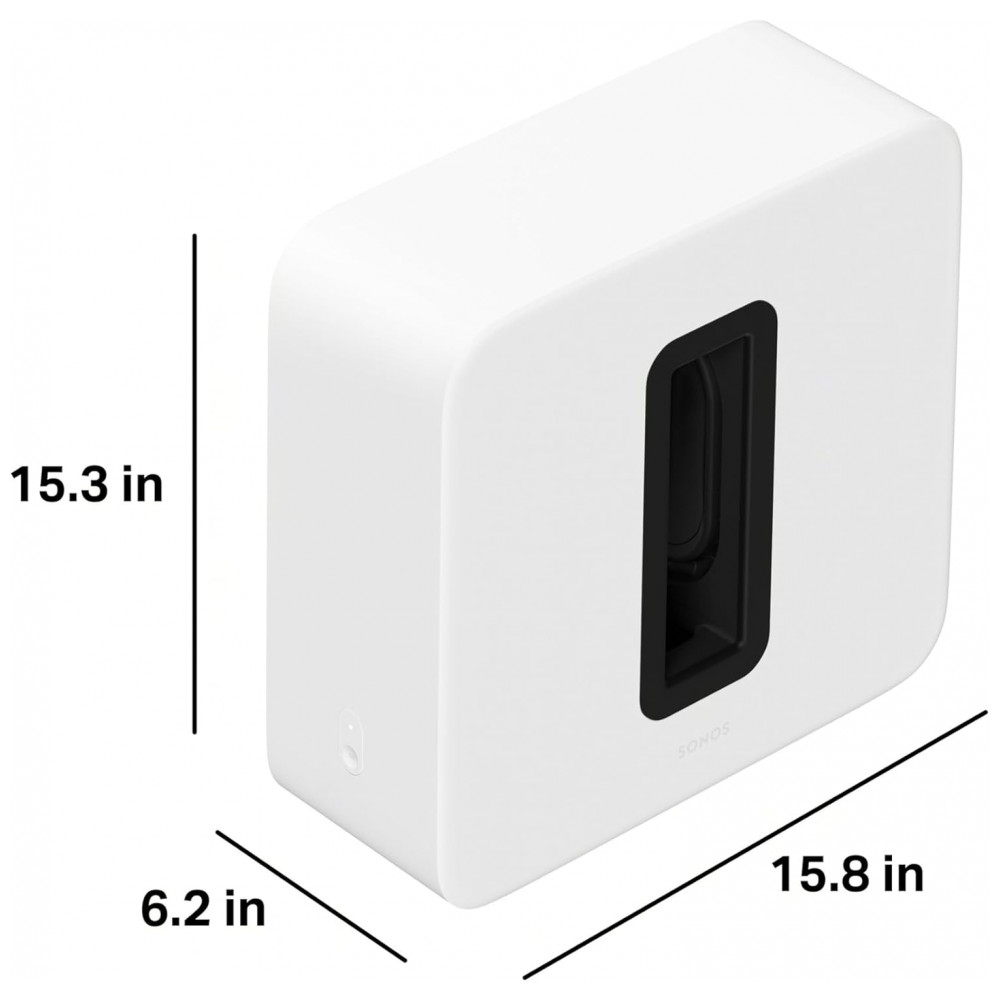 Sonos Sub Subwoofer Sem Fio, Graves Profundos, Dois Woofers Elípticos, Wi-Fi 4, Controle via App Sonos – Branco - Imagem 4