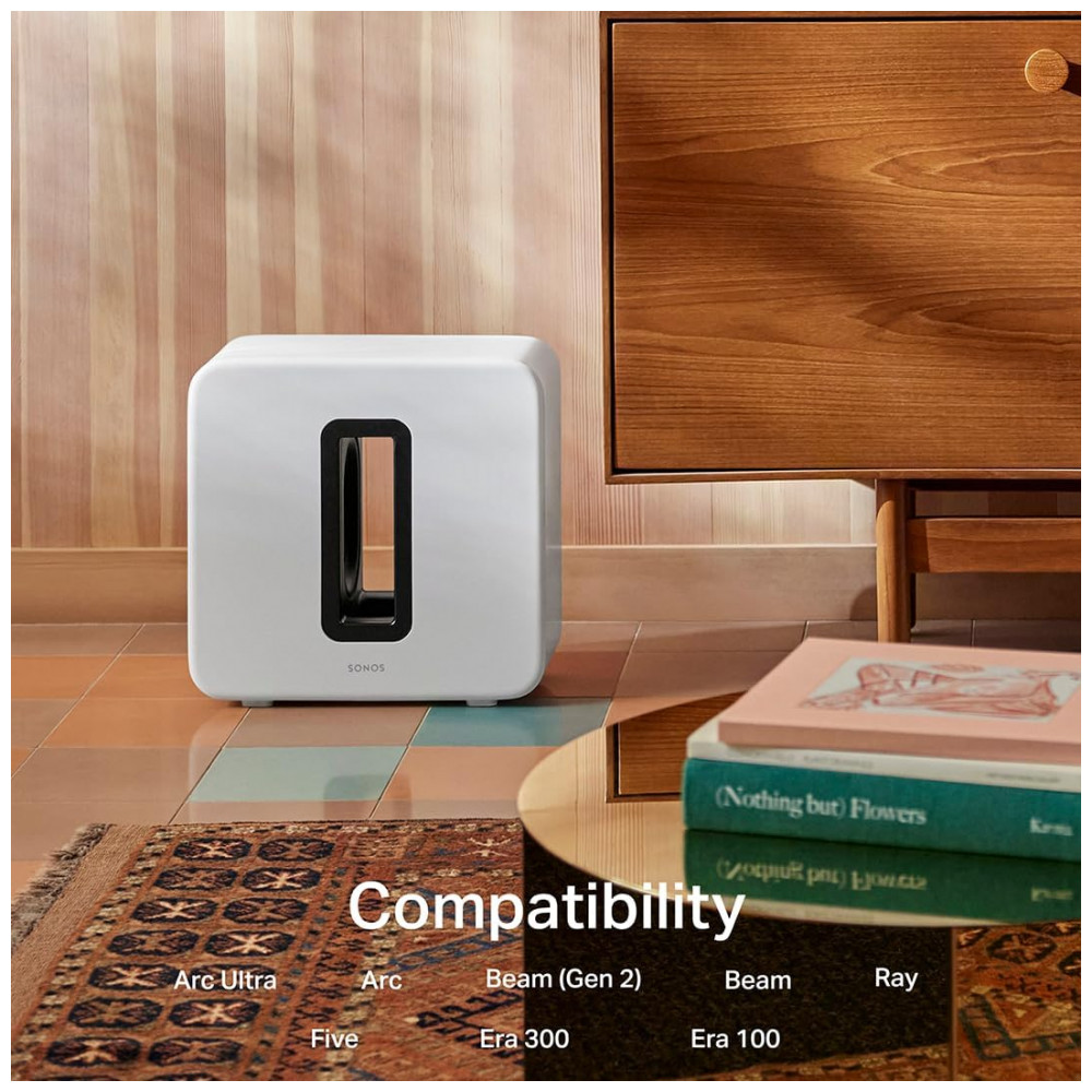 Sonos Sub Subwoofer Sem Fio, Graves Profundos, Dois Woofers Elípticos, Wi-Fi 4, Controle via App Sonos – Branco - Imagem 7