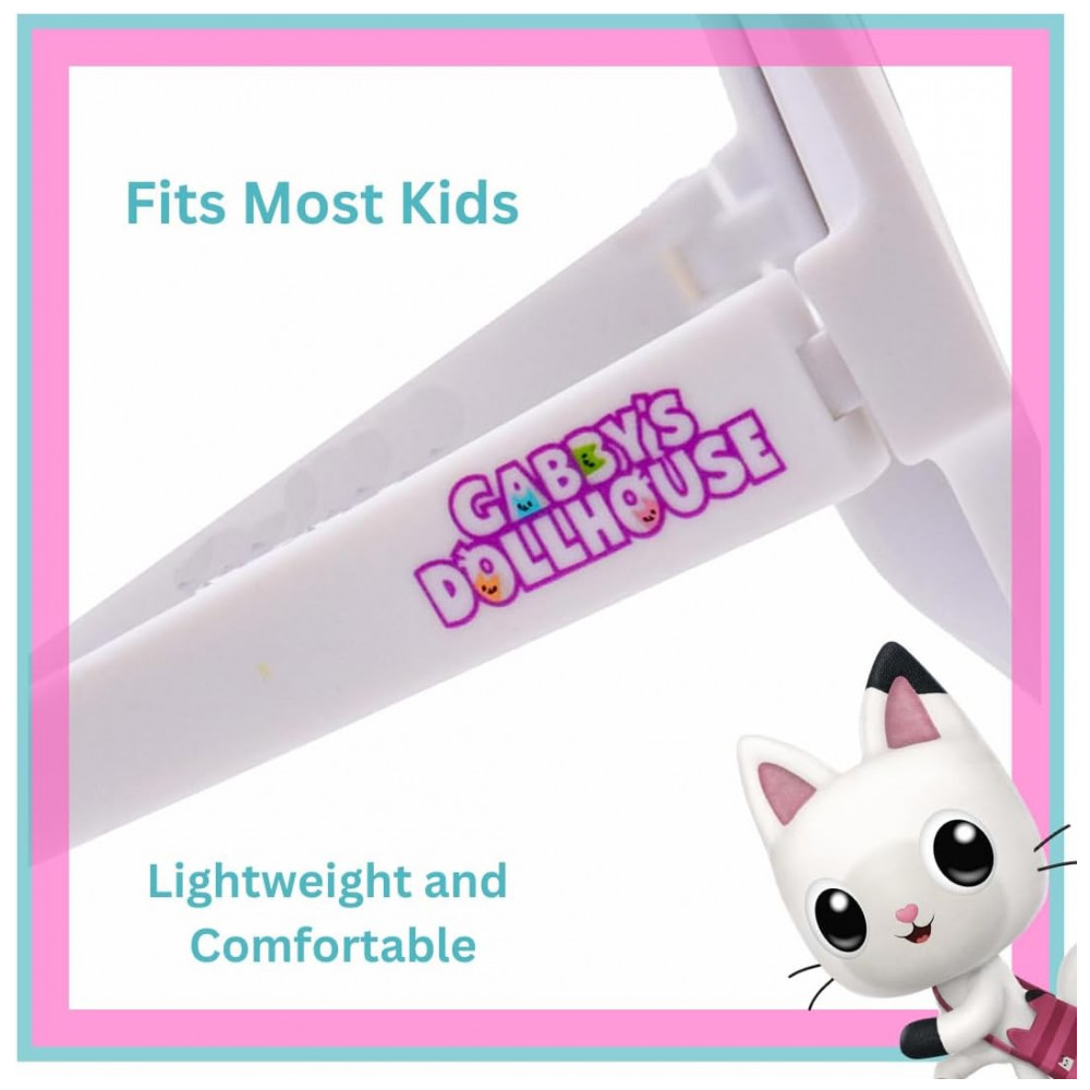 Óculos de Sol Sun-Staches do Gabbys Dollhouse Oficial Pandy - Acessório de Fantasia Tamanho Único Branco e Preto Máscara de Gato - Imagem 3