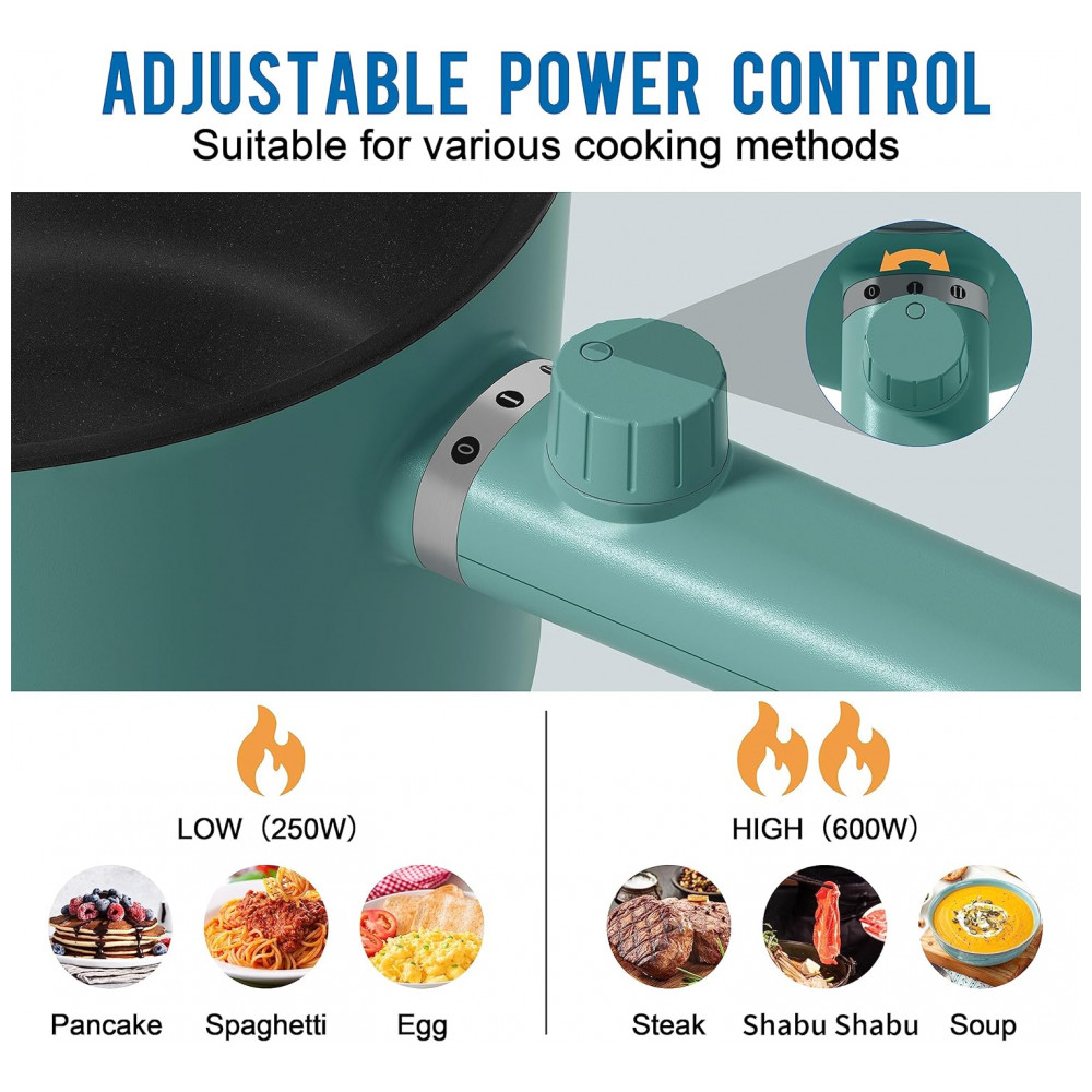 TopWit Hot Pot Elétrico 15L com Revestimento Antiaderente Verde - Controle Dual de Potência e Proteção Contra Superaquecimento - Imagem 2