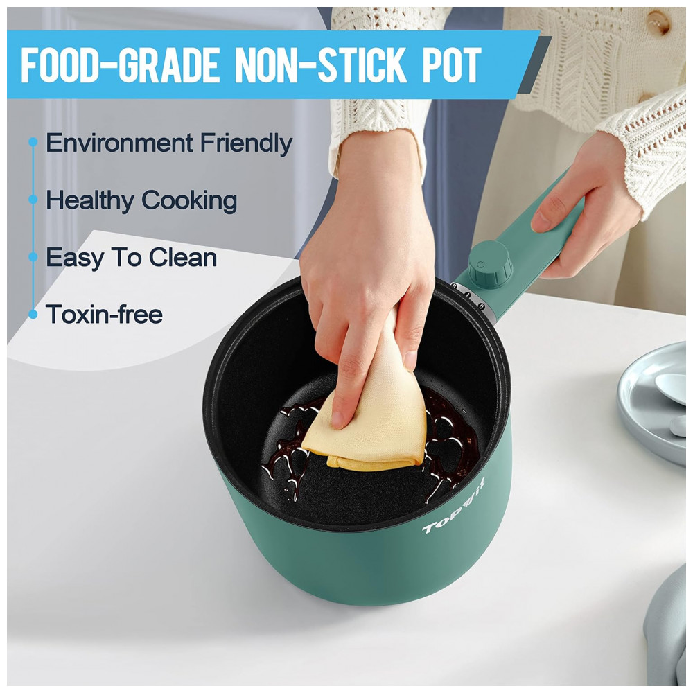 TopWit Hot Pot Elétrico 15L com Revestimento Antiaderente Verde - Controle Dual de Potência e Proteção Contra Superaquecimento - Imagem 5