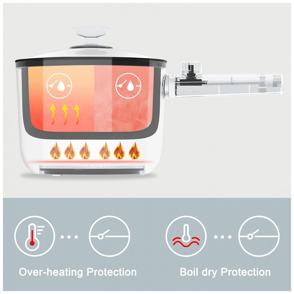 TopWit Hot Pot Elétrico 15L com Revestimento Antiaderente Verde - Controle Dual de Potência e Proteção Contra Superaquecimento - Imagem 6