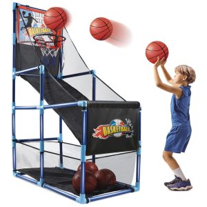 Jogo de Basquete Arcade Infantil com 4 Bolas e Bomba de Ar para Ambientes Internos e Externos OCHIDO Azul e Preta