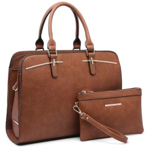 Bolsa Feminina de Ombro com Carteira Combinado DASEIN DH XL 18 8043 BRN Marrom