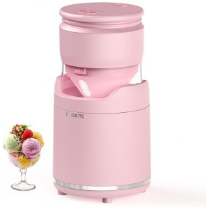 Máquina de Sorvete Soft BRIOBITE Rosa Recarregável Baixo Ruído USB-C 550ml Modelo BL500_PA