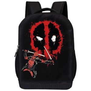 Mochila Acolchoada de 40 cm com Tema do Deadpool para Crianças de 5 Anos ou Mais Marvel Preta
