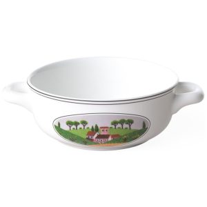 Tigela Elegante para Sopa Tema de Fazenda com Capacidade de 450mL Material de Porcelana e Formato Redondo Villeroy Boch Branca Colorida