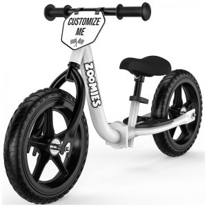 Bicicleta sem Pedal Dobrável com Alça de Transporte e Banco Ajustável para Crianças de 2 a 5 Anos Zoomies Branco