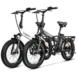 Kit com 2 Bicicletas Elétricas Dobráveis bluebiko F6B com Motor Brushless 750W (Pico 1000W) Bateria Removível 48V 20Ah Freios a Disco Duplos e Sistema de Transmissão 7 Velocidades e autonomia de 128km F6B-Preto+Branco