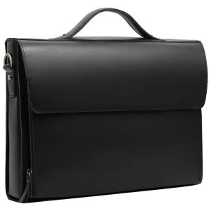 Pasta Bolsa de Couro Masculina para Trabalho Laptop Empresarial LEATHARIO 8541572825 Preto