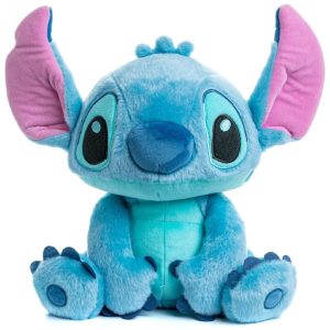 Pelúcia Stitch 22 cm de Altura com Bordados Detalhados Orelhas Grandes e Função de Rir Girar e Falar para Bebês e Crianças Kids Preferred Azul