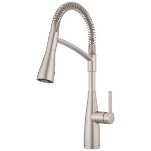 Torneira Cozinha com Pulverizador Pull Down e Acabamento em Aço Inoxidável Pfister Kwan F5297KWCGS