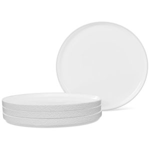 Conjunto de Pratos para Jantar com 4 Peças Formato Redondo Material de Porcelana e Designer Minimalista Noritake G010-206D Branco