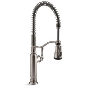 Torneira Cozinha Semi Profissional com Pulverizador Pull Down Sprai Aço Inoxidável KOHLER 77515-VS Tournant