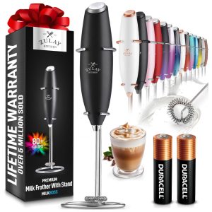 Mixer Espumador de Leite á Bateria Aço Inoxidável ZULAY KITCHEN Classic Milk Boss Frother Azul