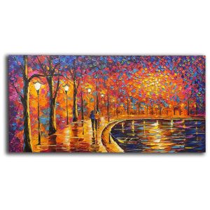 Tyed Art Quadro Decorativo Pintado à Mão Contemporânea Impressionista 60 x 120cm